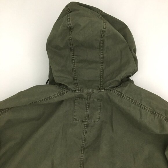 American Eagle Oversize S/S Army Olive Green Hooded Military Utility Jacket - M - Picture 8 of 10